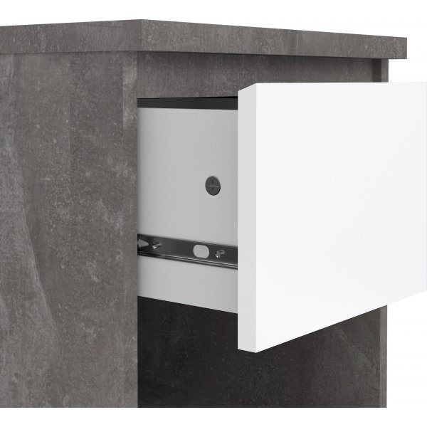Naia yöpöytä 1 - Betoni/valkoinen Naia yöpöytä 1 - Betoni/valkoinen
