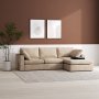 Moby tummanbeige divaanisohva 296 cm - Knnettv divaanisohva taskujousilla