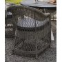 Ulkoiluryhm Marbella: Scottsdale pyre musta ruokapyt 112 cm sislten 4 Marbella-nojatuolia harmaata keinorottinki