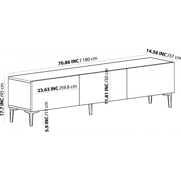 Draw mediapenkki - Sapphire tammi/antrasiitti Draw mediapenkki - Sapphire tammi/antrasiitti