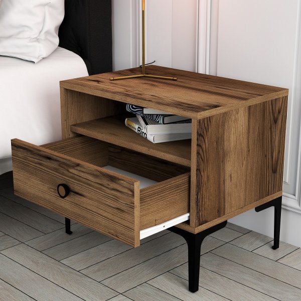 Lissabon yöpöytä - pähkinä Lissabon yöpöytä - pähkinä