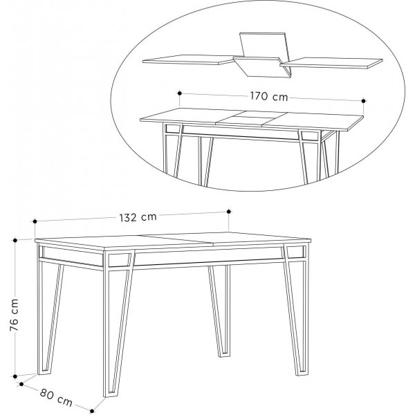 Pal ruokapöytä 132-170 cm - Vaaleanruskea Pal ruokapöytä 132-170 cm - Vaaleanruskea