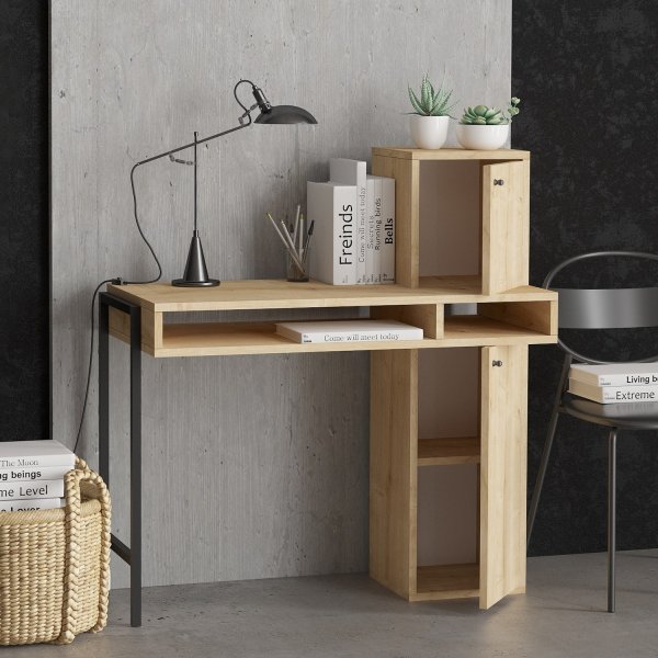 Dora työpöytä tammi/musta - 102 x 45 cm Dora työpöytä tammi/musta - 102 x 45 cm