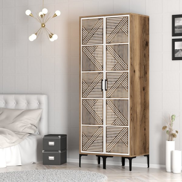 Kumsal vaatekaappi 5 pähkinä/valkoinen Kumsal vaatekaappi 5 pähkinä/valkoinen