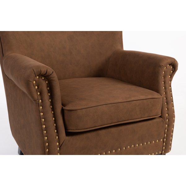 Norberg-nojatuoli ruskeana vintage-tyyliin Norberg-nojatuoli ruskeana vintage-tyyliin