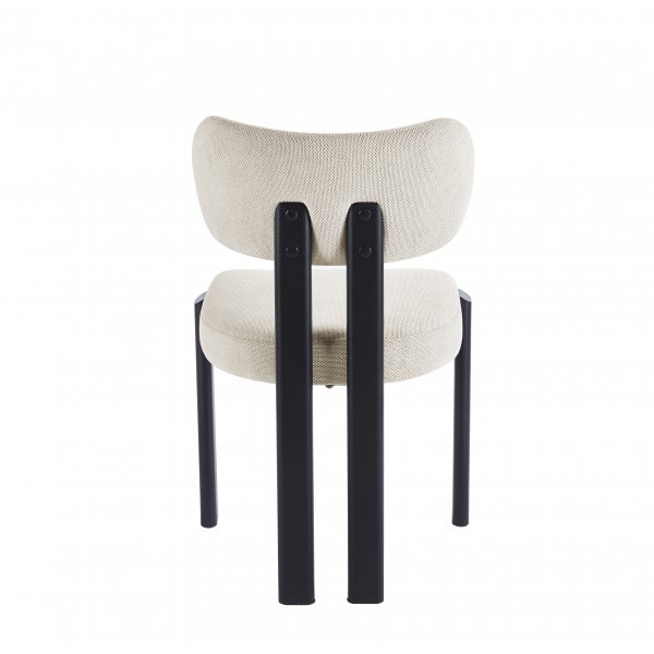 Ruokailuryhm� Sand� ruokap�yt� �120cm valkoinen terrazzo ja 4 Callum ruokatuolia beigell� kankaalla