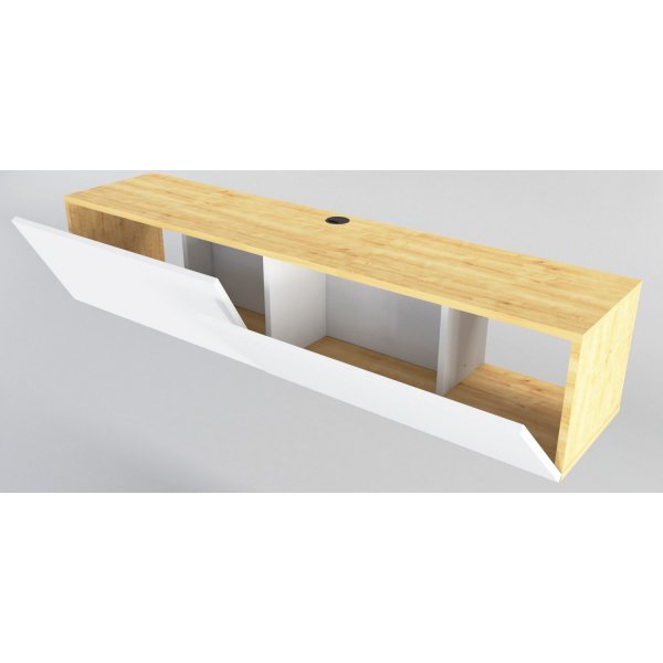 Poling mediapenkki - Valkoinen/safiiritammi Poling mediapenkki - Valkoinen/safiiritammi