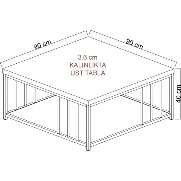Zenn sohvapöytä 90 x 90 cm - Valkoinen/musta Zenn sohvapöytä 90 x 90 cm - Valkoinen/musta