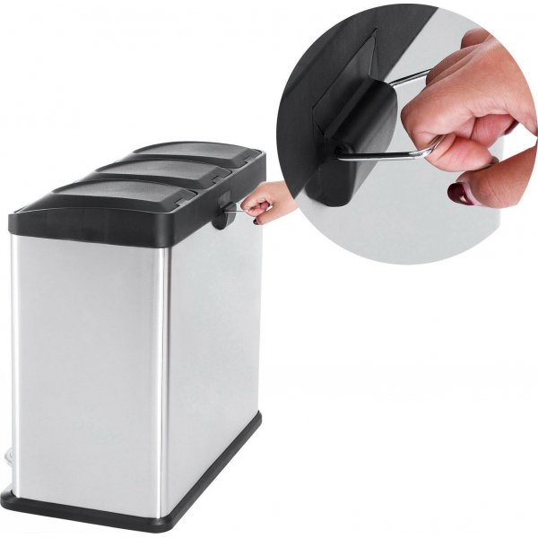 Luan roskakori 54 l - Hopea/musta
