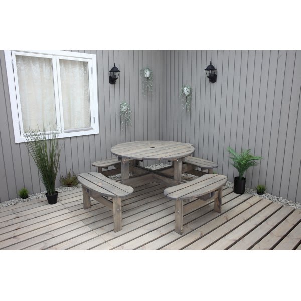 Ronda kalusteryhmä - Puutarhapenkki & pöytä yhdessä - Harmaa + Huonekalujen tahranpoistoaine Ronda kalusteryhmä - Puutarhapenkki & pöytä yhdessä - Harmaa + Huonekalujen tahranpoistoaine