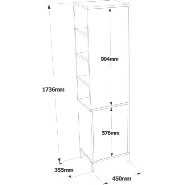 Vitale-kaappi 1 - Pähkinä/valkoinen Vitale-kaappi 1 - Pähkinä/valkoinen