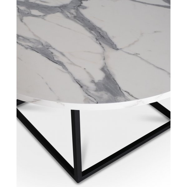 Sintorp py�re� sohvap�yt� �90 cm - Valkoinen marmori (Exclusive laminaatti) + Huonekalujen jalat