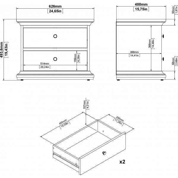 Paris ypyt 2 laatikolla - Valkoinen