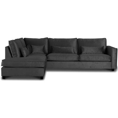 Adore Lounge XL -sohva avoin pty vasen - Hopeanharmaa (sametti)