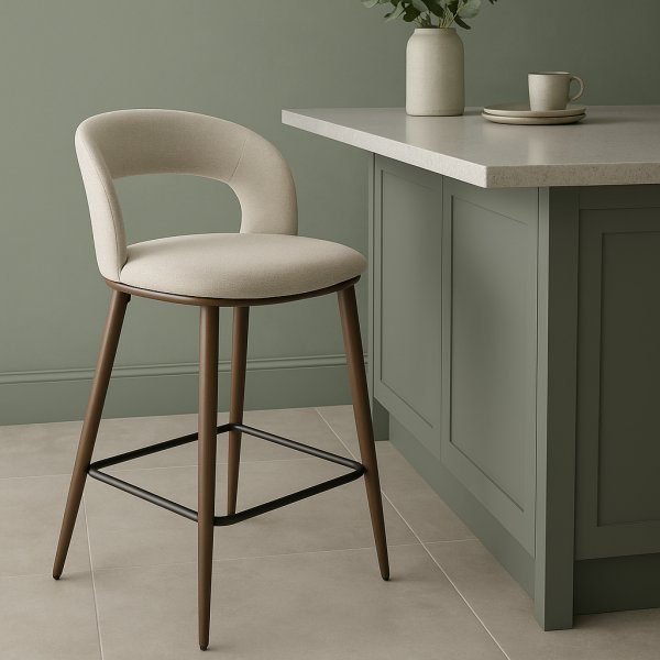 Baarituoli beige/p�hkin�puu istuinkorkeus 65 cm - Pelican