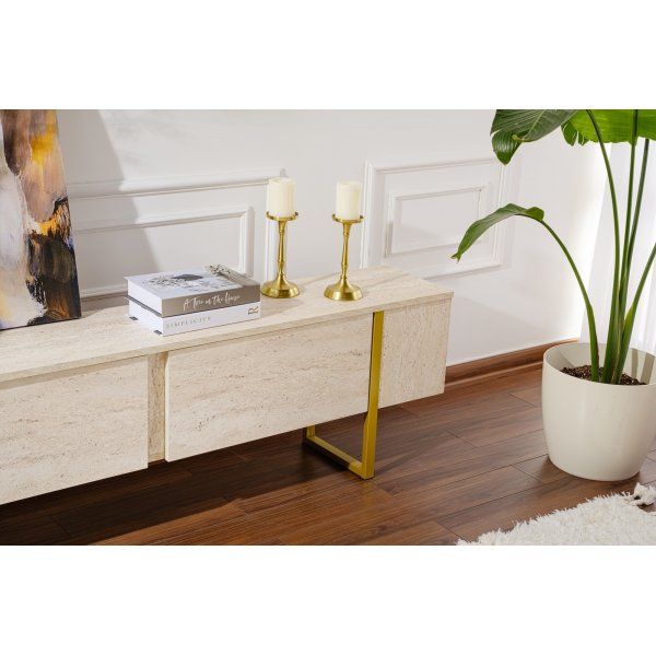 Serenity TV-taso - travertiini/kulta Serenity TV-taso - travertiini/kulta